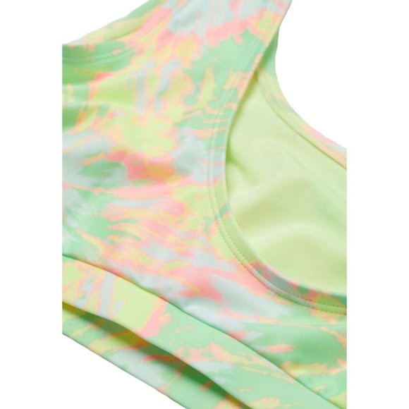 H & M Neon Green Yellow Burst Square Neckline Print Bikini Top Bathing Swim S - Picture 4 of 11
